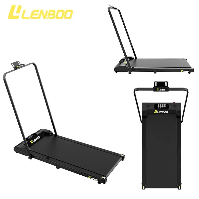 Portable Home Fitness Running Machine Foldable Electric Walking Pad with Remote Handle Incline Workout Treadmill