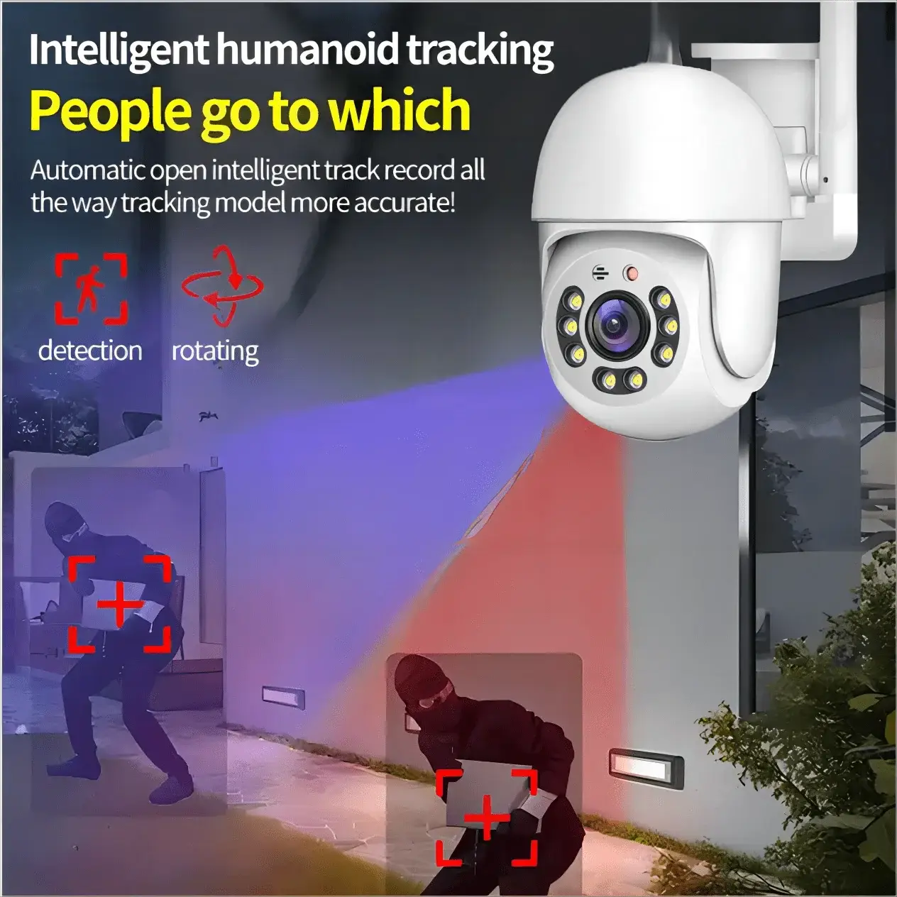 Tuya 4MP PTZ Outdoor WiFi Security Camera - IP66 Weatherproof AI Tracking - stepyours.com