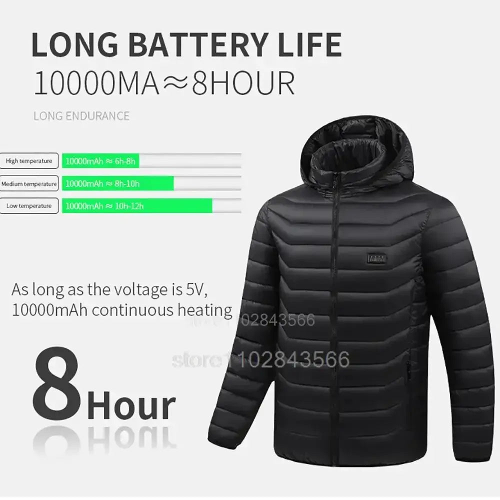 Men Heated Jacket USB Powered For Outdoor Activities