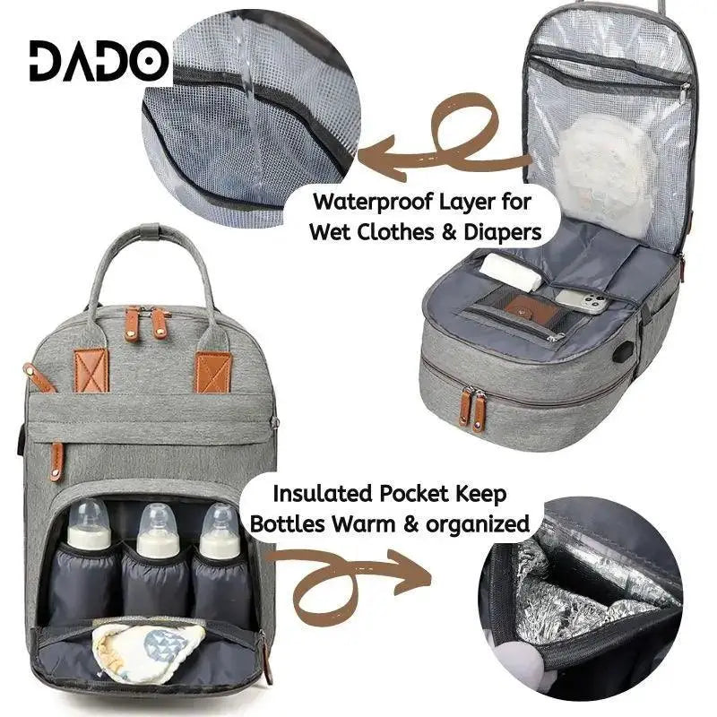 Stylish Multifunctional Diaper Bag Backpack For Parents
