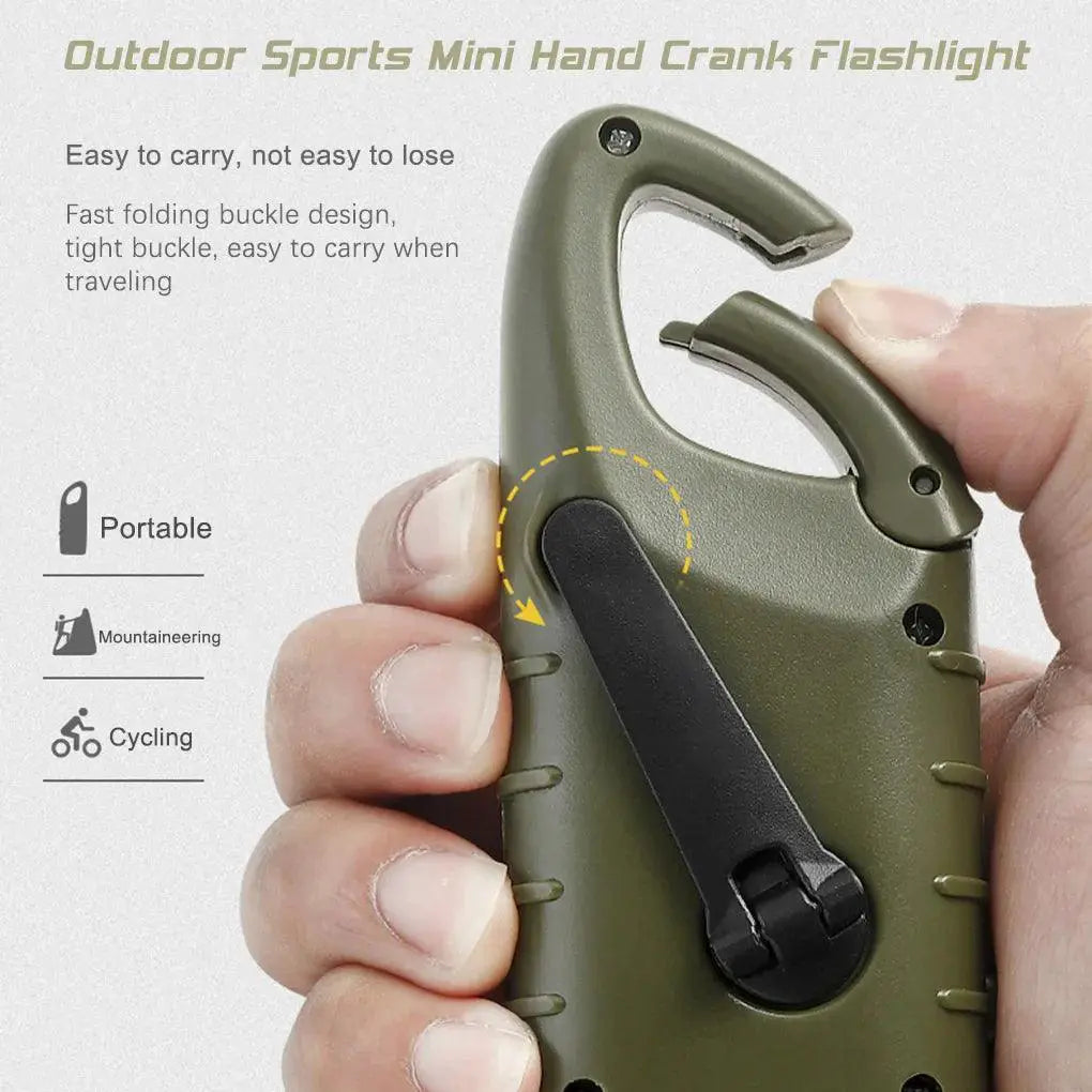 Solar Crank Flashlight Compact Emergency Torch Outdoors