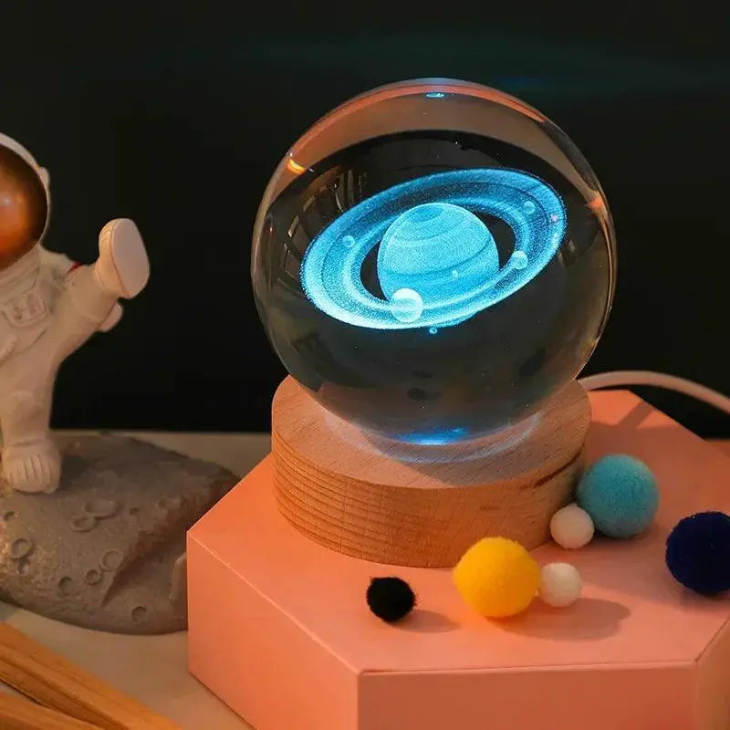Colorful Crystal Ball Night Light USB Galaxy Lamp Decor