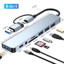 8-In-2 USB Hub 3.0 USB C Hub Dock Station For Macbook Pro