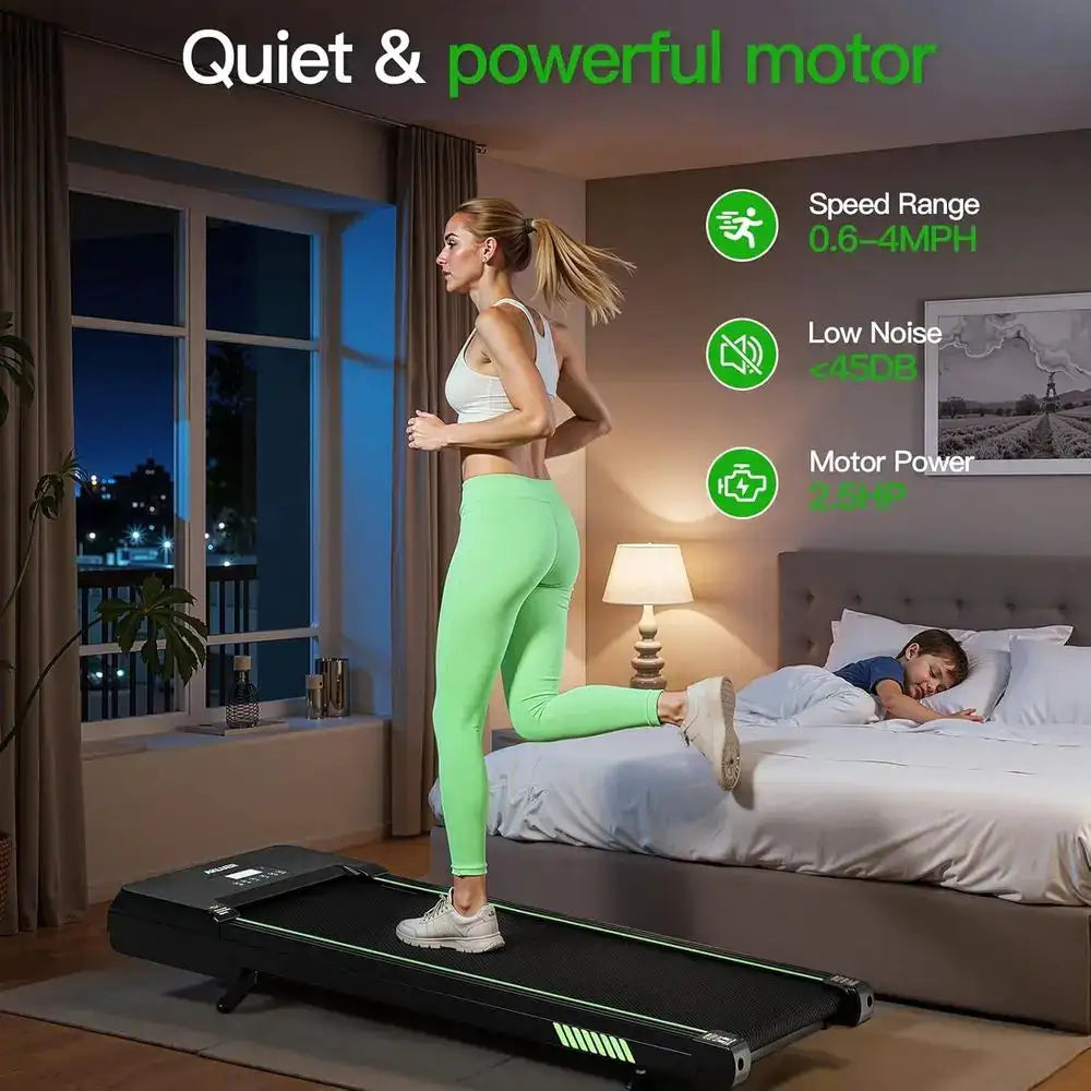 12% Auto Incline Under Desk Treadmill, 2.5HP Quiet Portable Walking Pad with Smart App and Bluetooth Speaker
