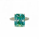 925 Silver Mint Green Moissanite Ring