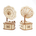 3D Wooden Gramophone Music Box Puzzles Kits DIY Gift Set