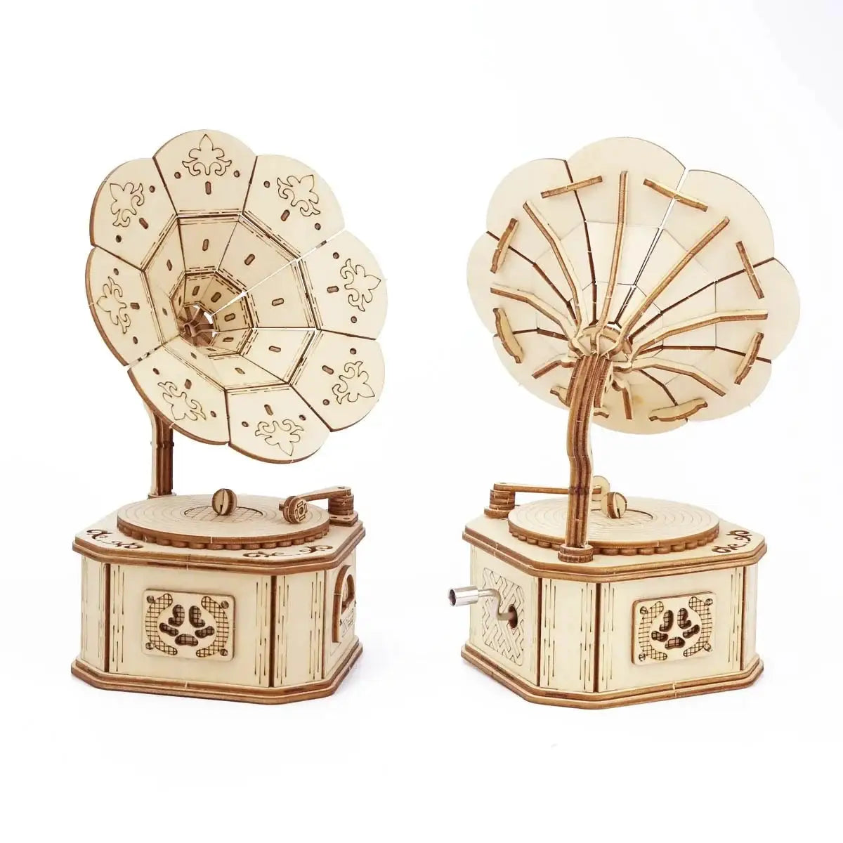 3D Wooden Gramophone Music Box Puzzle Kit Diy Gift Set