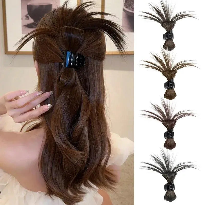 Half Tie Feather Crab Clip for High Ponytail Accessory