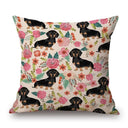Dachshund Dog Painting Cotton Linen Pillow Covers Whimsical Home Decor