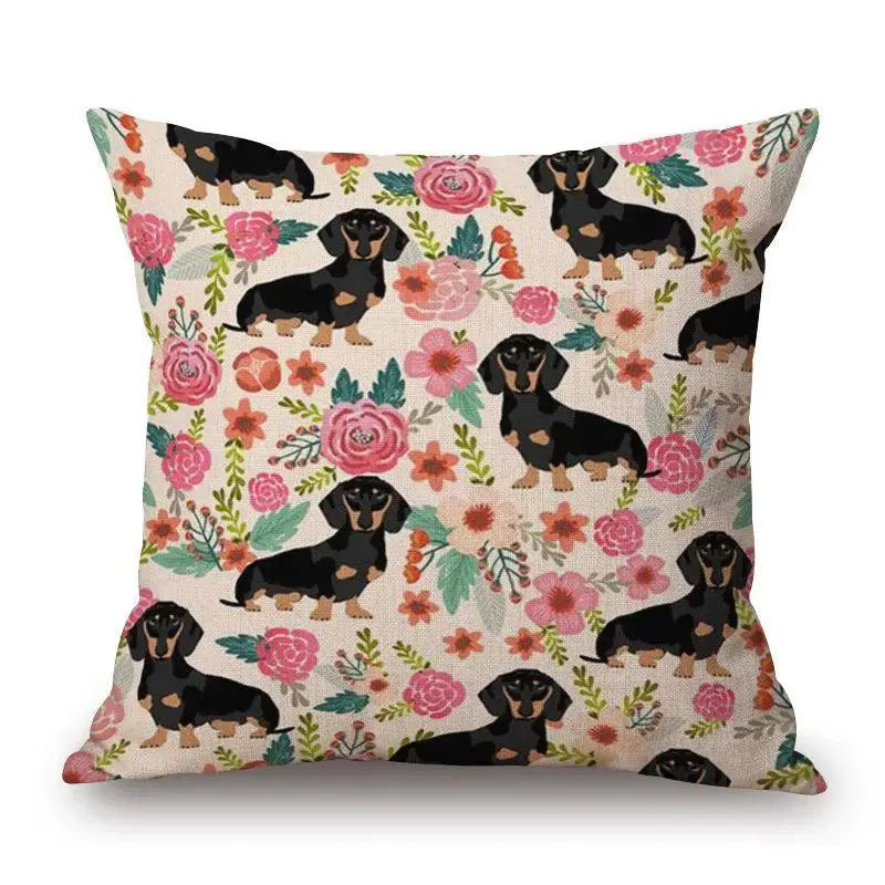 Dachshund Dog Painting Cotton Linen Pillow Covers Home Decor