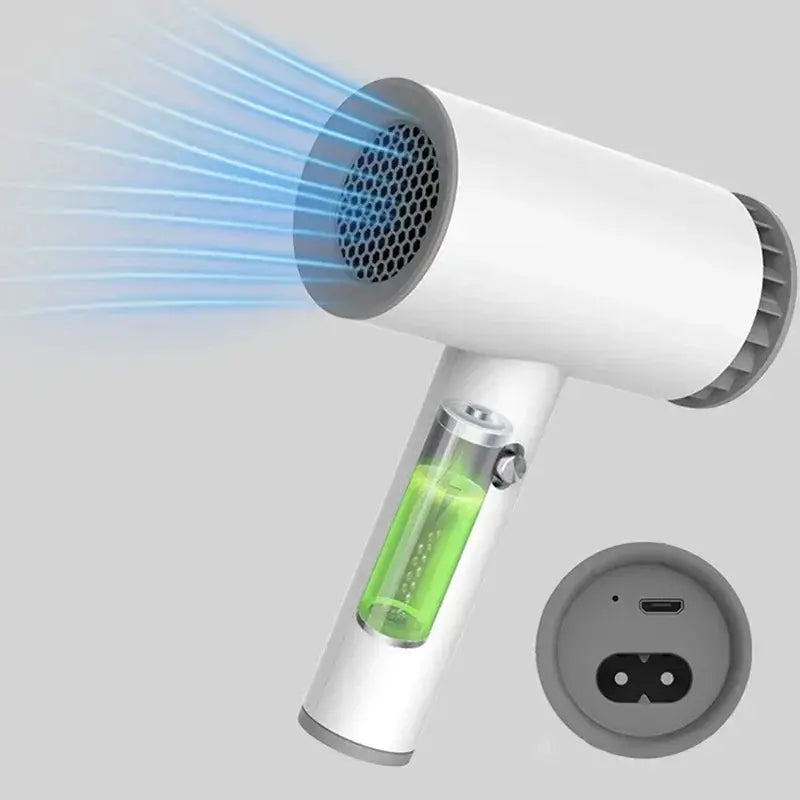 Rechargeable Cordless Hair Dryer Hot Cold Wind Design
