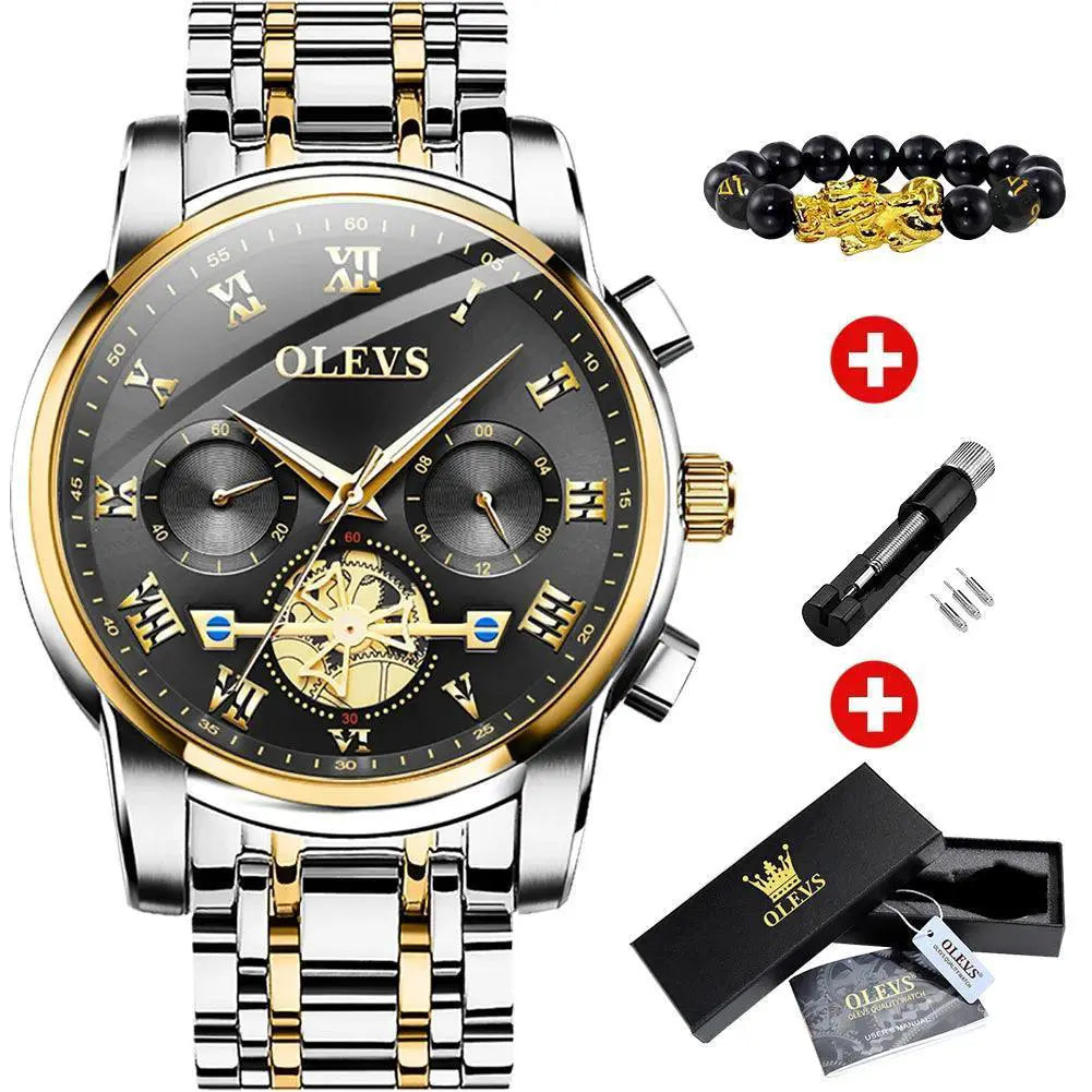 OLEVS Men's Luxury Quartz Watch Timeless Roman Dial Style