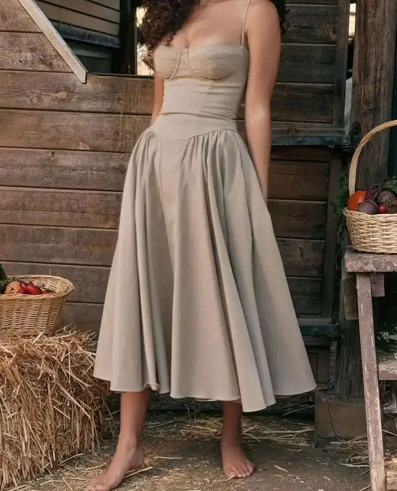 New Fashion Sexy Backless One Cut Collar Strap Dress Summer - OurLum.com
