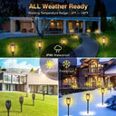 Warm Glow Solar Torch Light for Walkways