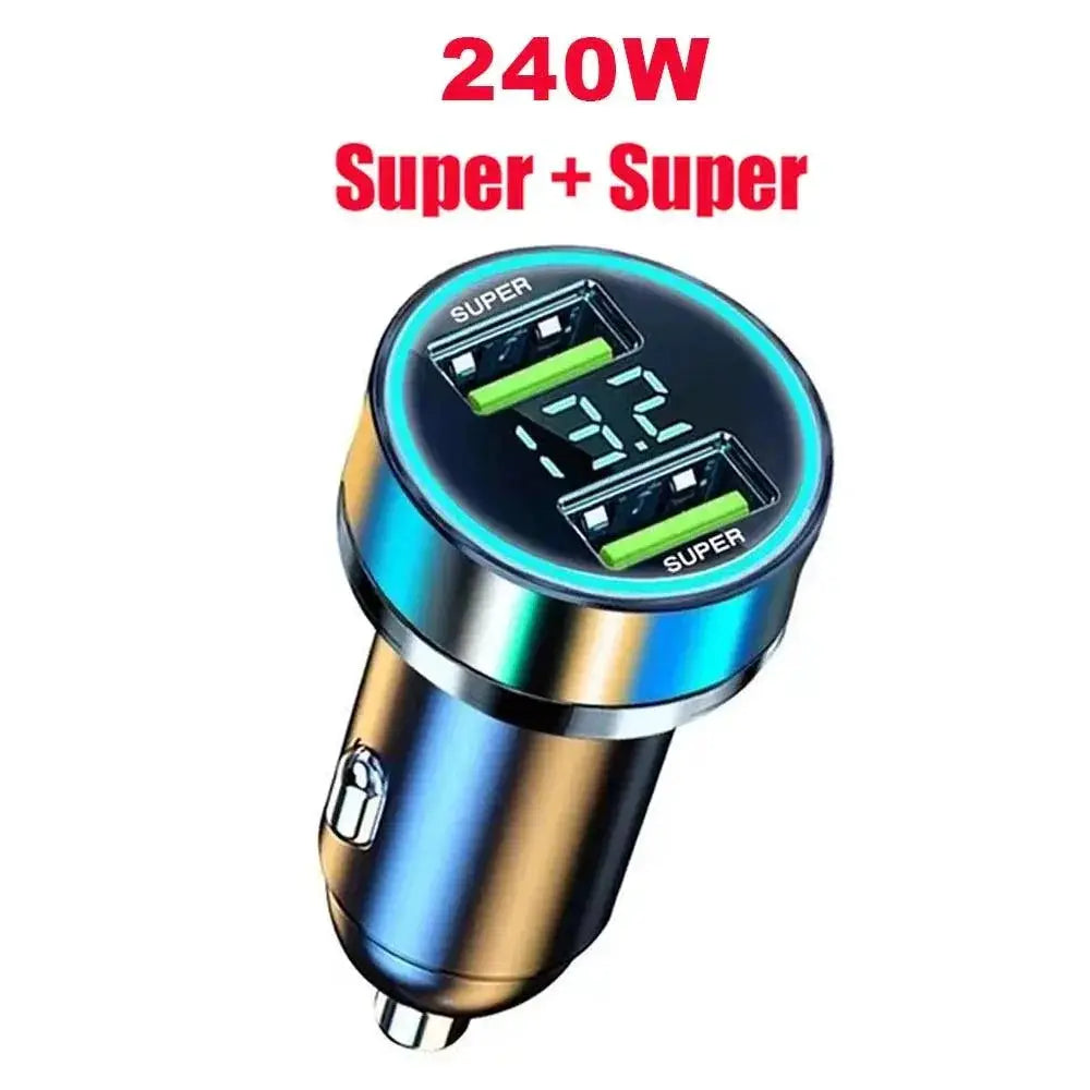 Car Charger Dual USB Ports Digital Display Fast Charge