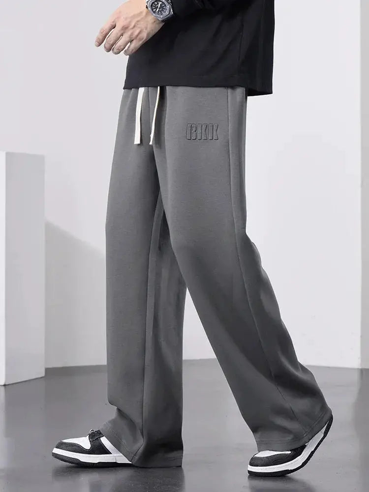Mens Straight Sweatpants Wide Leg Cotton Track Pants 8XL - OurLum.com