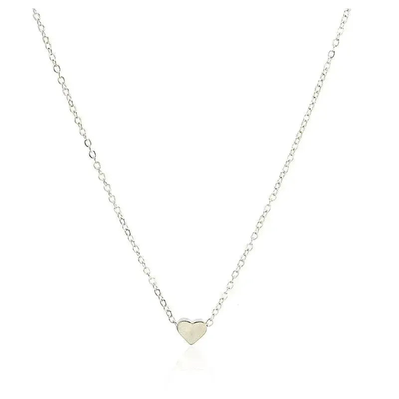 Gold Color Silver Plated Peach Heart Pendant Necklace Gift