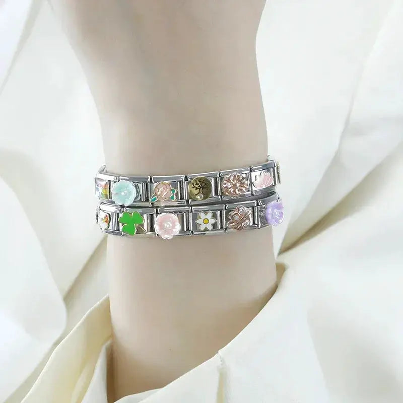 Fashion Women Girls Glaze Rose Flower Bracelet Style