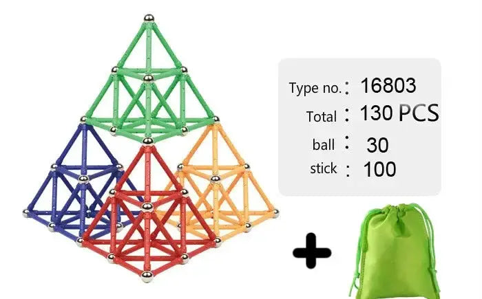 LFAYER 3D Long Magnetic Sticks Building Blocks For Kids