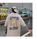 100% Cotton Men's T-shirts Japanese Style Cat Anime Tees