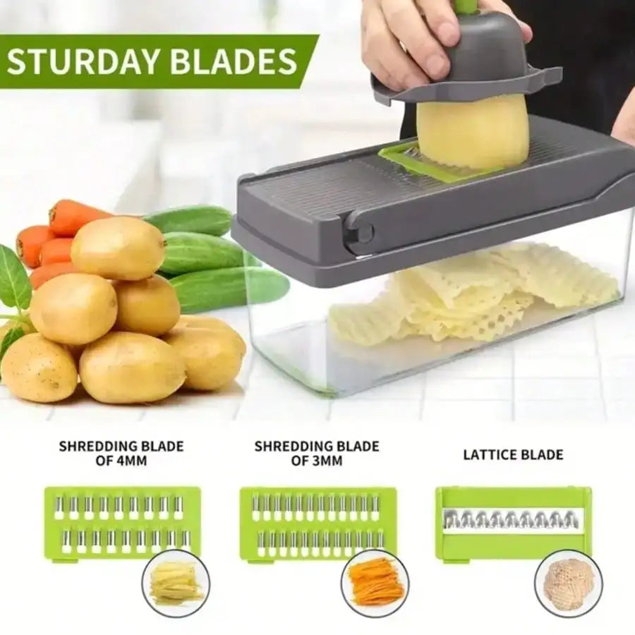Vegetable Chopper with Blades and Container, Onion Chopper — product view 2