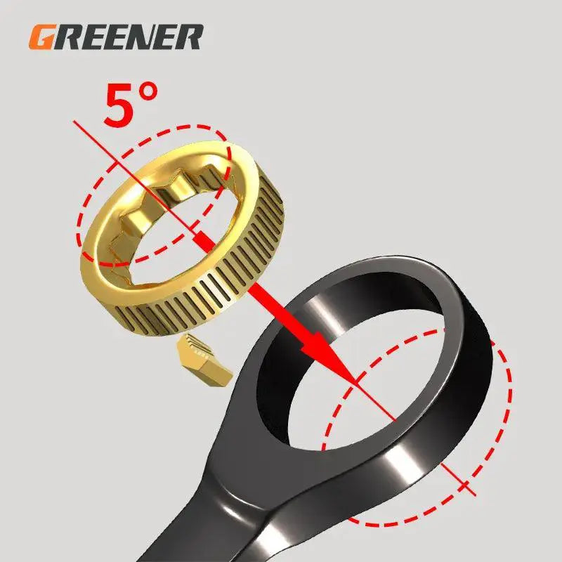 Greener Adjustable Torque Ratchet Spanner for Repairs Tool