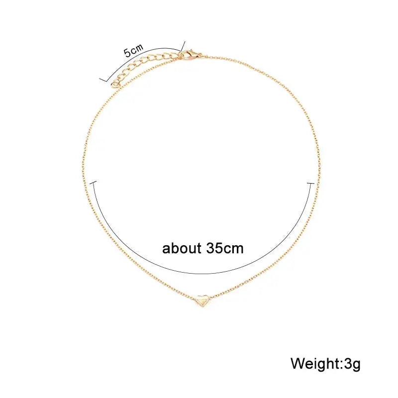 Minimalist Clavicle Necklaces For Women Tiny Heart Jewelry