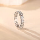 Round Square Moissanite Ring in Sterling Silver