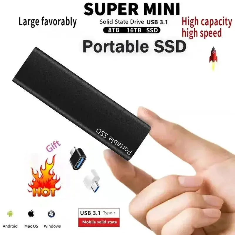 Portable 2TB External SSD Drive With Fast USB Connectivity