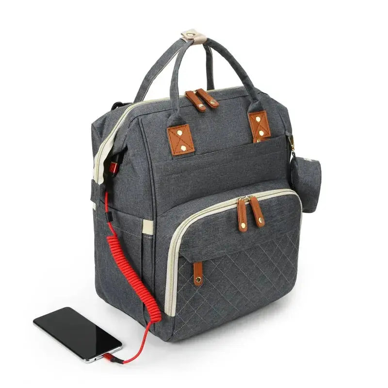 USB Mummy Bag Diaper Bag Backpack Waterproof Large Capacity