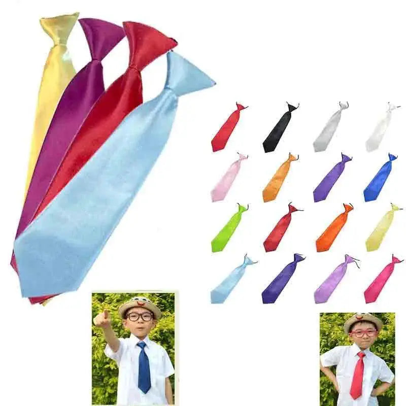 Solid Color Elastic Kids Tie for Parties and Events