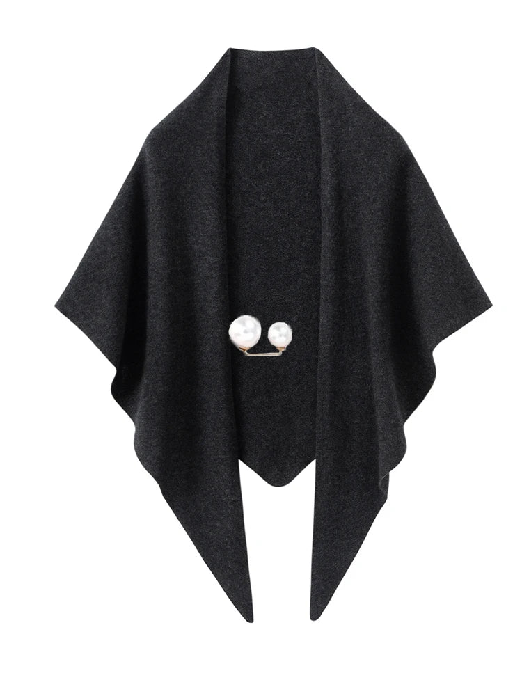 Women Irregular Wool Shawl Wrap
