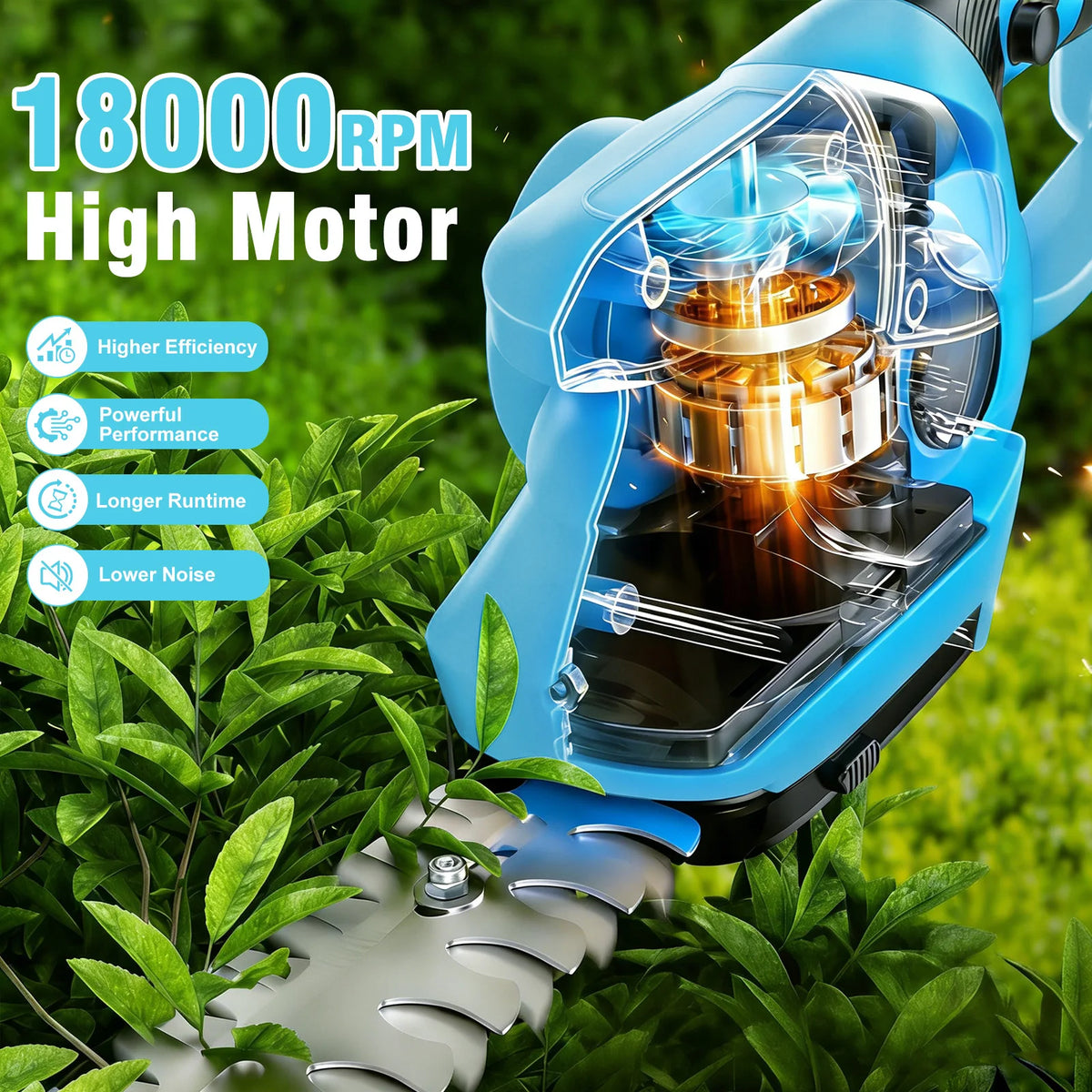 Cordless Electric Hedge Trimmer Handheld Grass Cutter & Lawn — product view 2