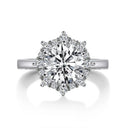 Moissanite Ring in Sterling Silver Certified