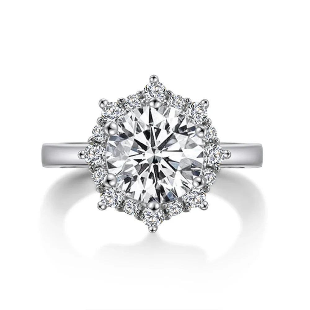 Moissanite Ring in Sterling Silver Certified — product view 3