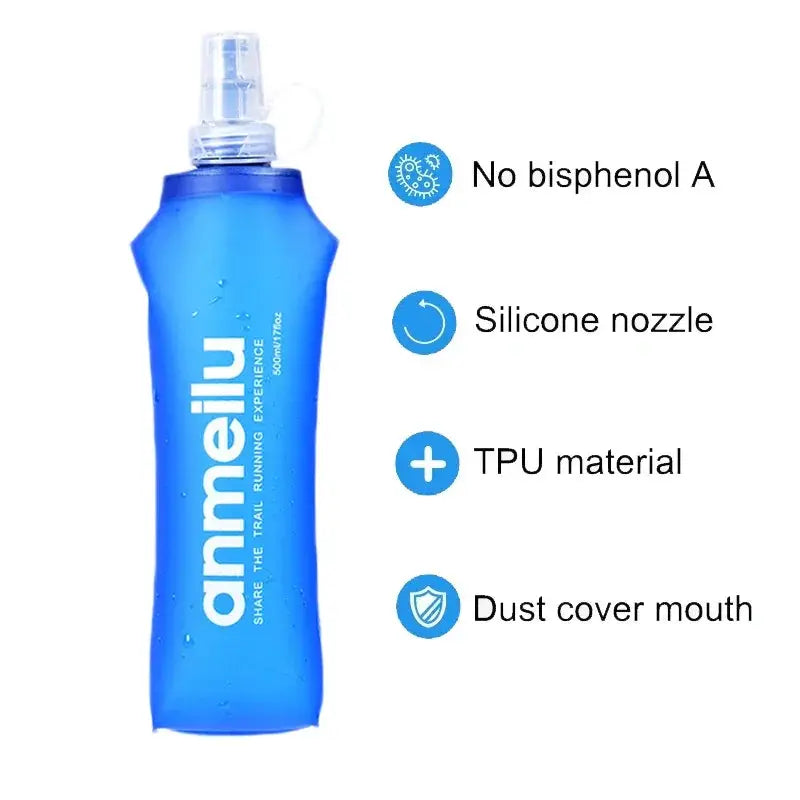 Ultralight Collapsible BPA-Free Water Bottle With Straw 500ml