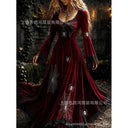 Dark Pleated Gothic Maxi Dress