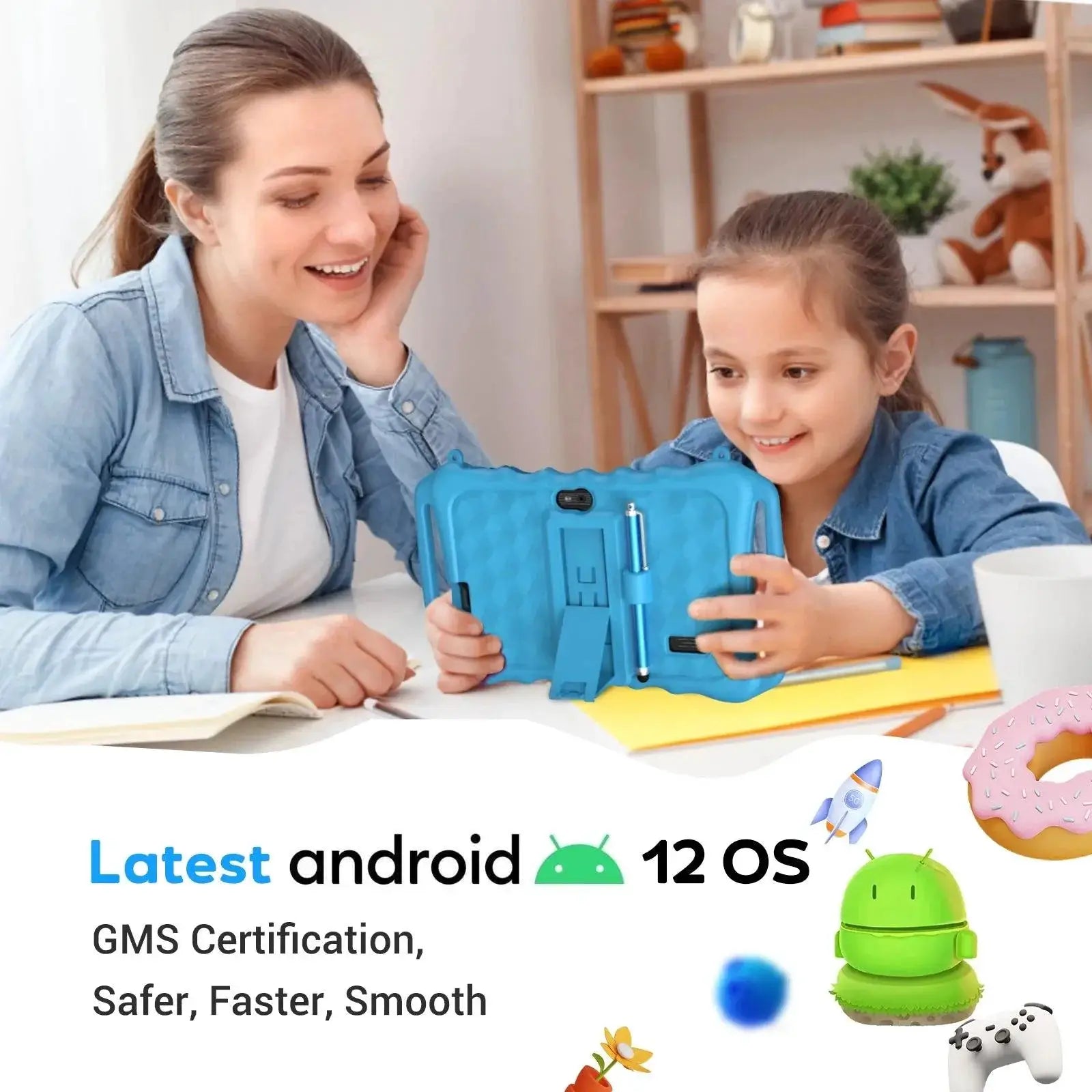 Xgody 7 Inch Kids Tablet With Educational Apps Bluetooth