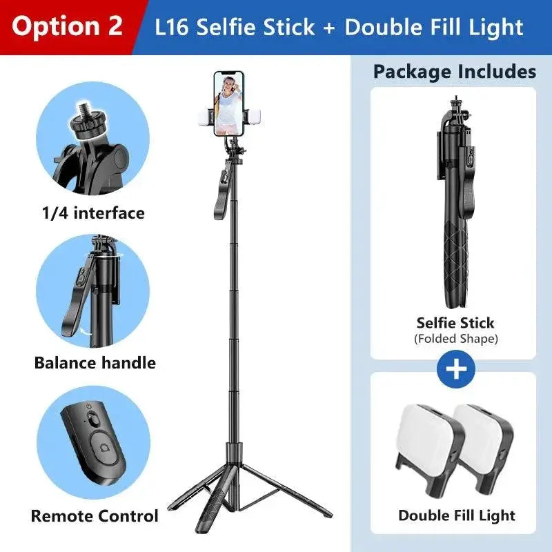 Selfie Stick Tripod With Fill Light Ultimate Content Creator