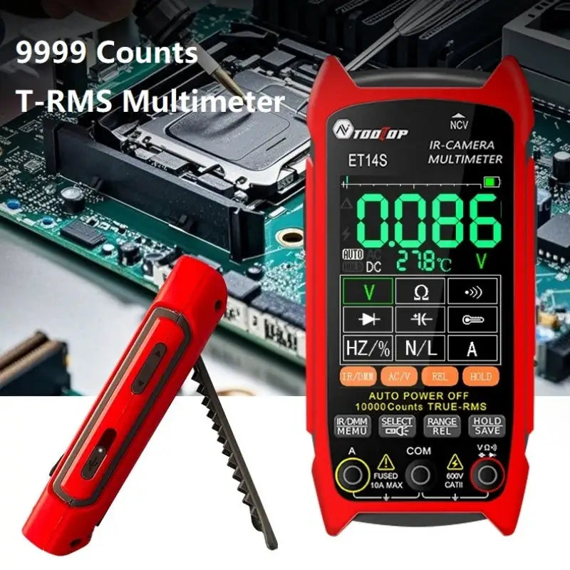 TOOLTOP ET14S Handheld ISR 240x240 Thermal Imager Camera 2.8Inch AC/DC Multimeter Automotive Pipline Eletrical Fault Detection