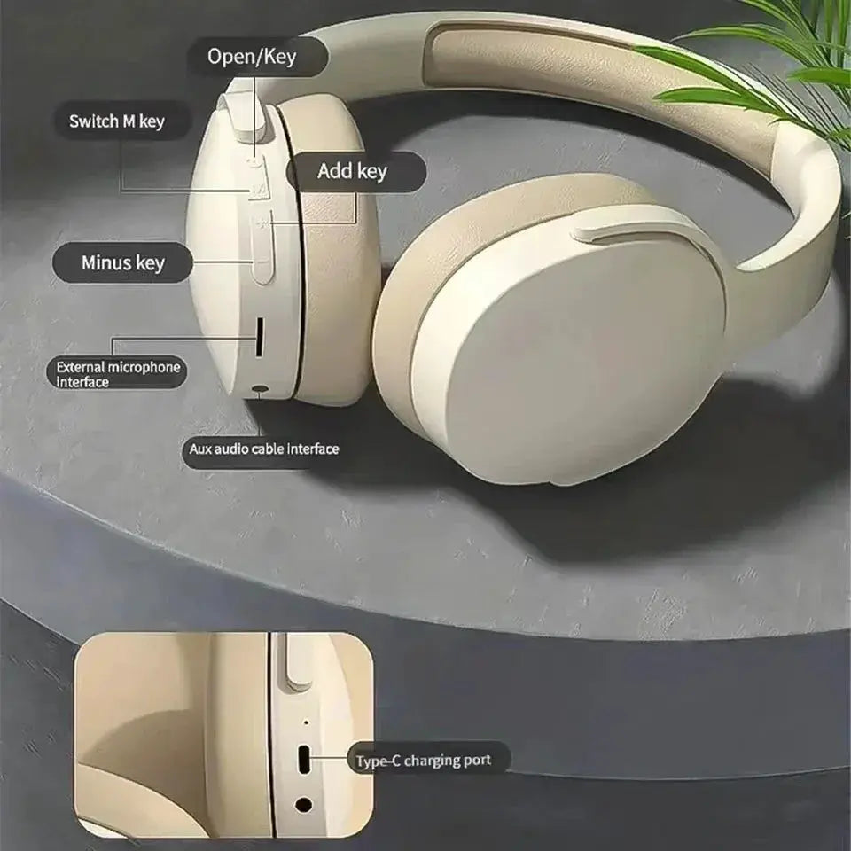 New Fashion Wireless Bluetooth Over Ear Headphones Stereo