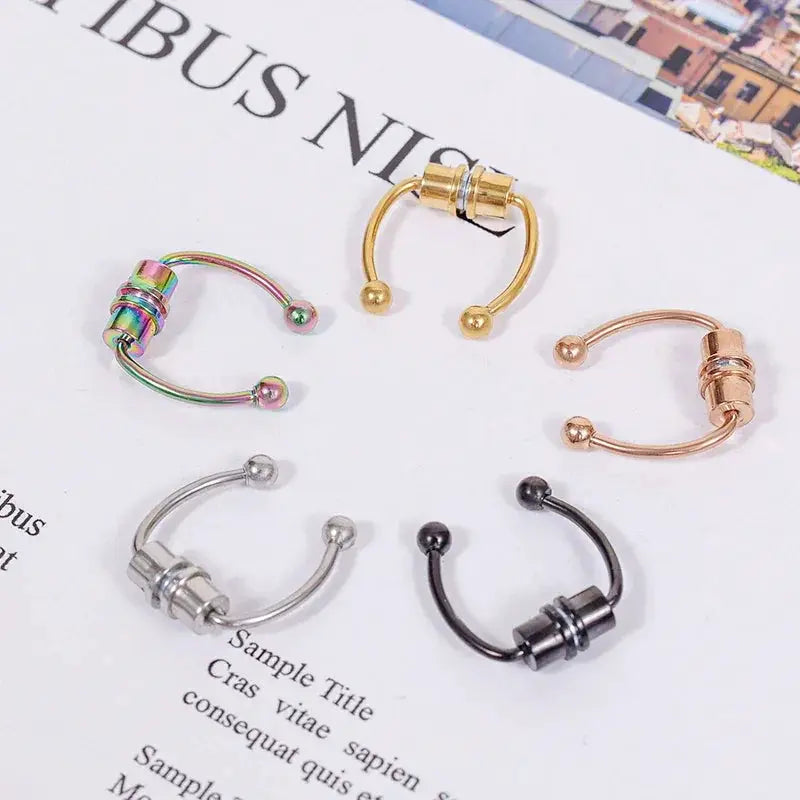 Women Fake Nose Ring Hoop Septum Non Piercing Clip
