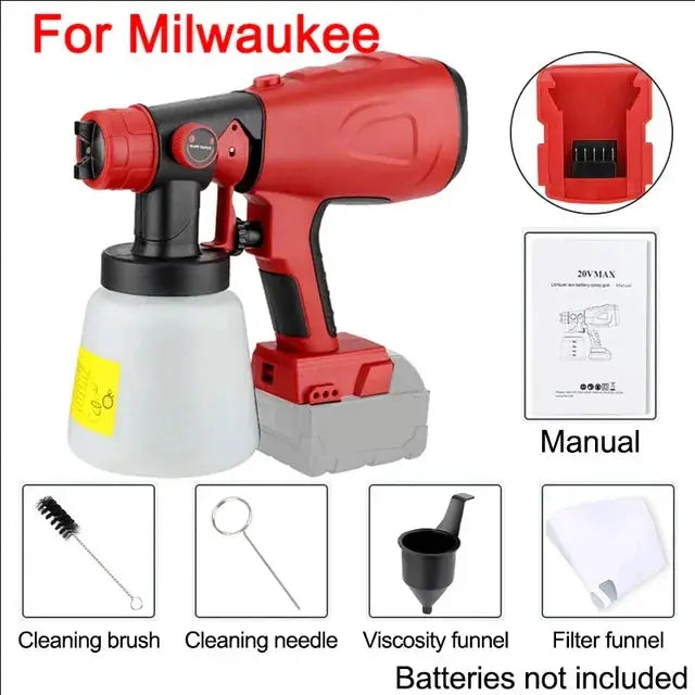 High Efficiency Cordless Electric Paint Sprayer Compatible