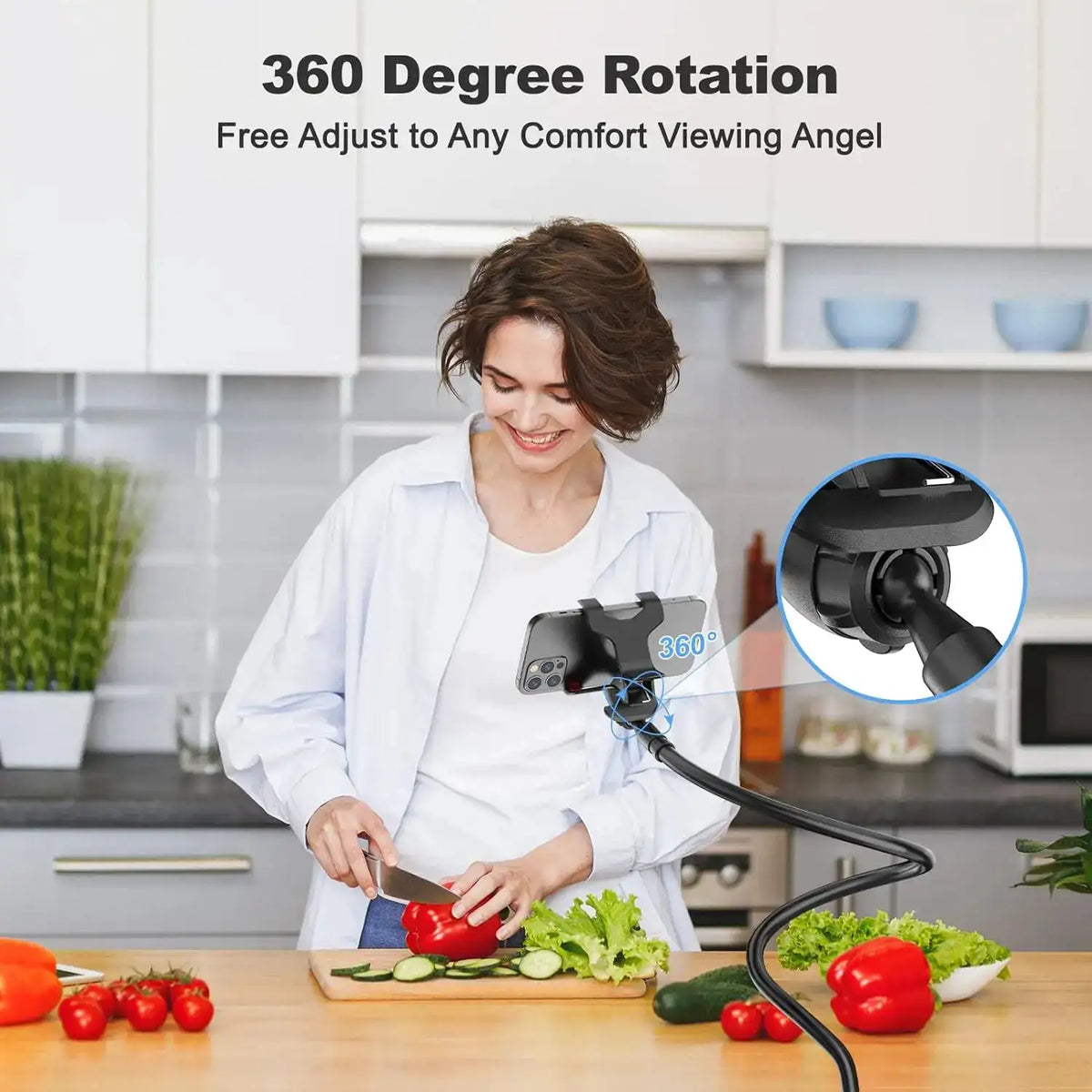 70cm Phone Holder Stand Lazy Bracket Headrest Bed 360 Flexible Long Arms Clamp Mount For iPhone Samsung and 3.5~6.7" Device