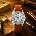 Militado ML03 Vintage Watch VD78 Quartz Movement Square Case Retro Wristwatch 100M Waterproof Leather Strap Sapphire Watch
