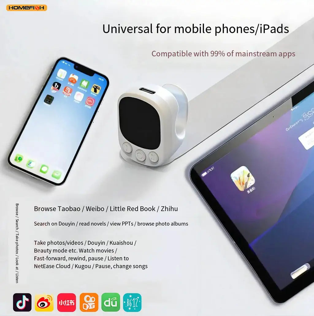 Mouse Ring Remote Control with Touchpad,Smart Automatic Screen Clicker Device，Continuous Clicker，Scrolling Ring Remote Control S