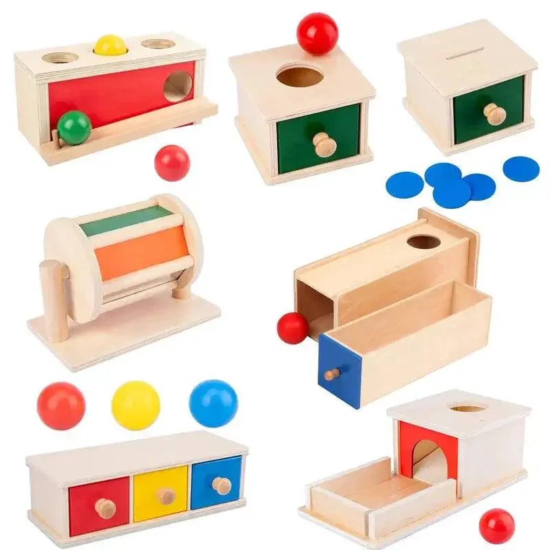 Montessori Macaroon Color Spinning Drum Matching Coin Box