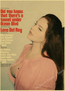 Lana Del Rey Retro Kraft Paper Music Album Poster Vintage Decor