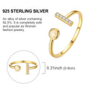Ring Sterling Silver Sparkling Gold
