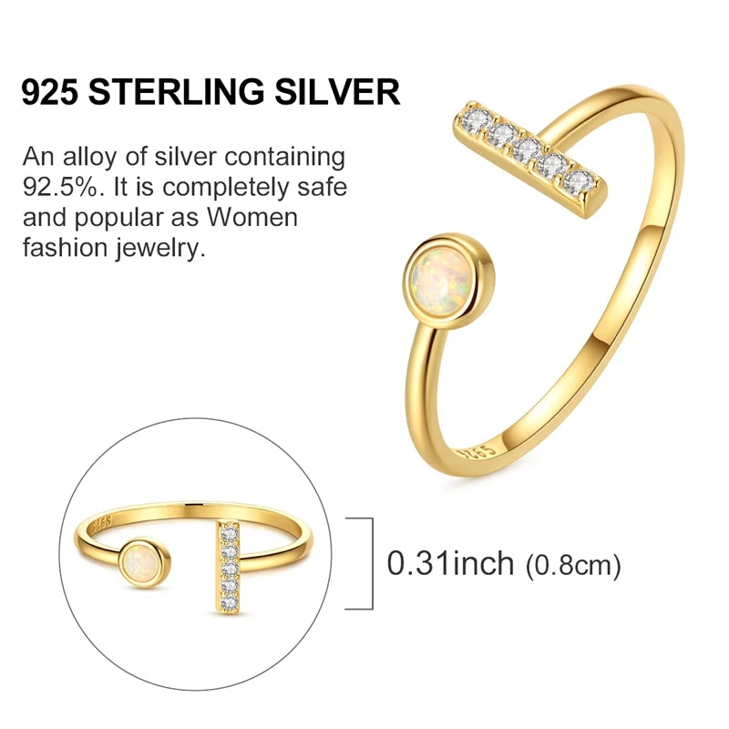 Ring Sterling Silver Sparkling Gold